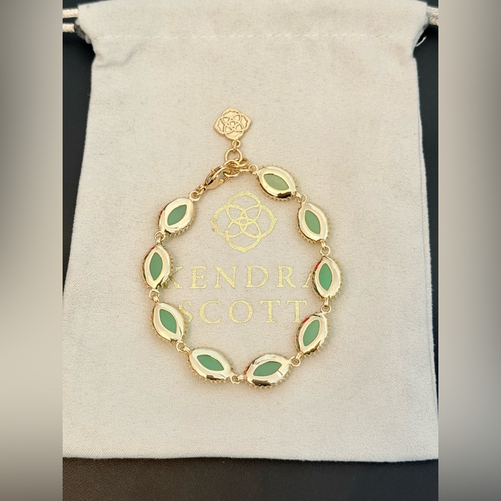 Kendra Scott Jana Bracelet in Gold with mint green stones - Picture 5 of 6